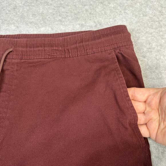 Truth + Theory Short SZ XL Burgundy Drawstring Elastic Waist Stretch Side Pocket - Picture 3 of 7